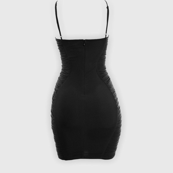 Black Ruched Dress - Picture 4 of 5